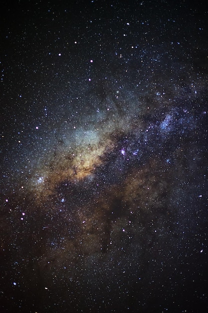 The center of milky way galaxy Long exposure photographwith grain