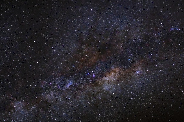 The center of the Milky way galaxy with stars and space dust in the universe