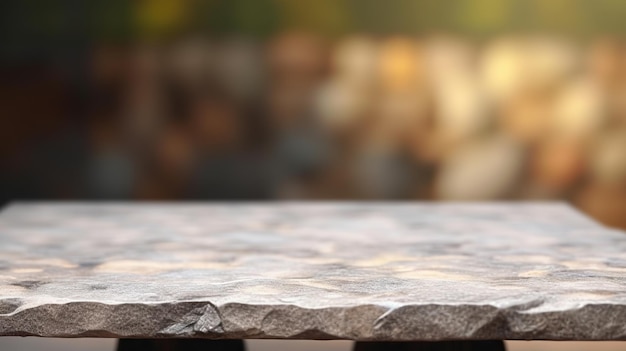 Center on the stone table best clouded bokeh foundation at the back Creative resource AI Generated