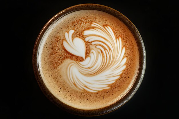 Photo centered latte art smooth