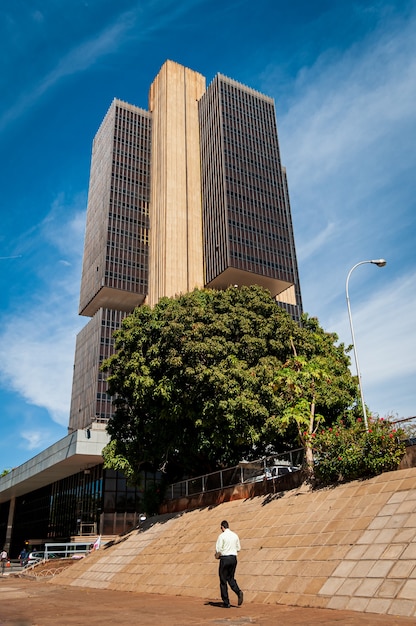 Central Bank of Brazil in Brasilia, DF, Brazil on August 14, 2008. Facade of the headquarters.