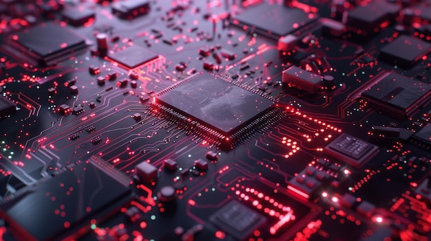 Central Computer Processors CPU and Motherboard Digital Chip Science and Technology Background