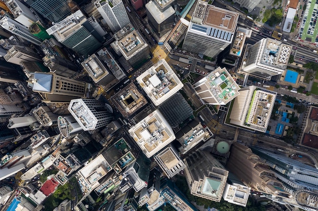 Central, Hong Kong 01 November 2018:- Aerial view of Hong Kong business district