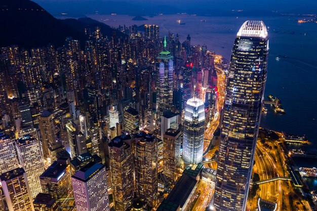 Central, Hong Kong 11 September 2018:-Hong Kong downtown at night