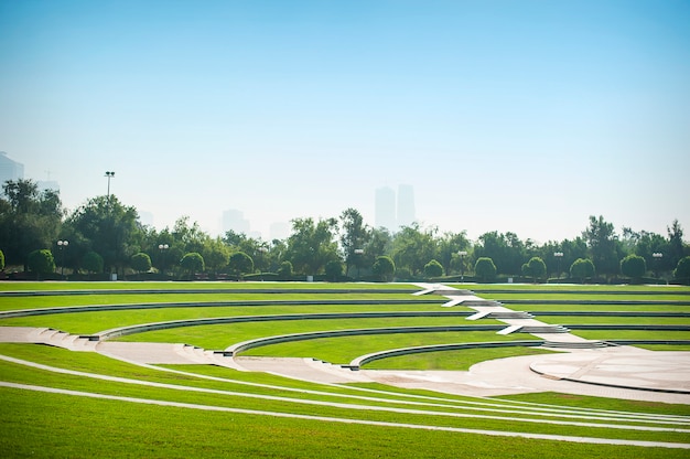 Central park at sunny day Dubai