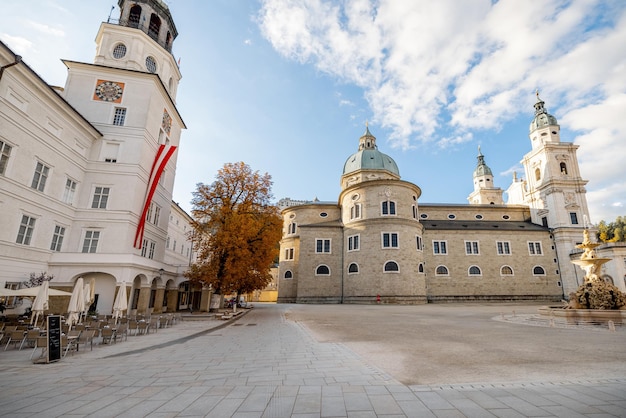 Central square at old town in salzburg austria