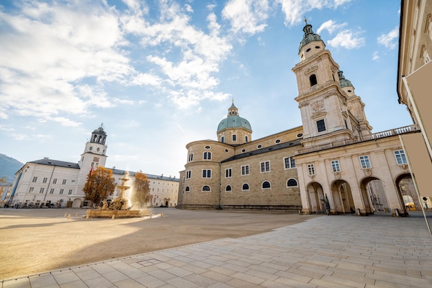 Central square at old town in salzburg austria