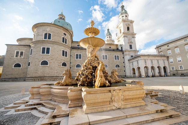 Central square at old town in salzburg austria