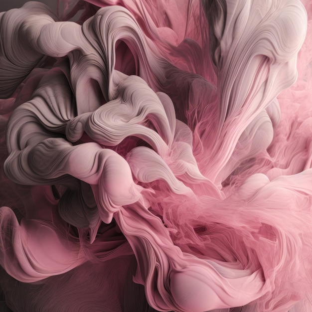 Central swirl of smokelike patterns in shades of gray white and pink