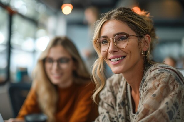 CEO and her junior colleague converse Generative Ai