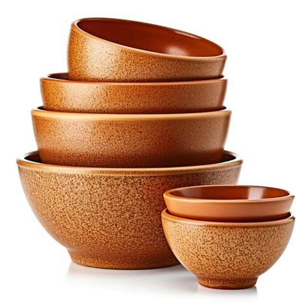 Ceramic bowls isolated on a white background