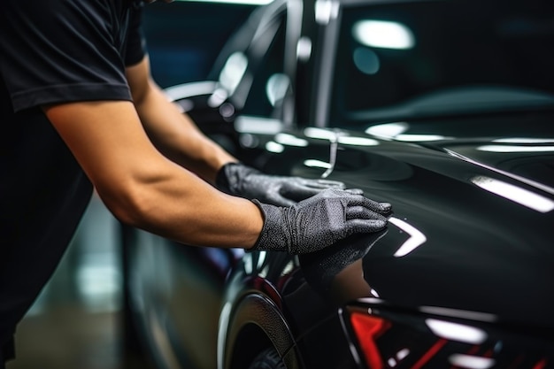 Ceramic coating protects car body from scratches during detailing