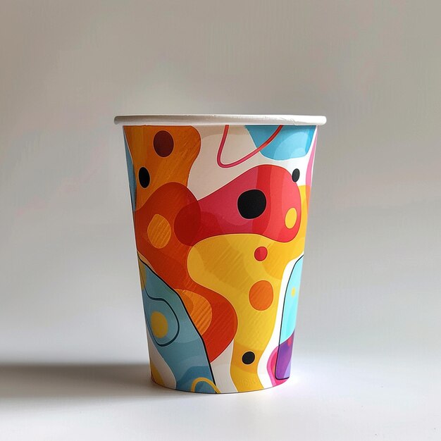 Photo a ceramic cup with a design of the ocean on it