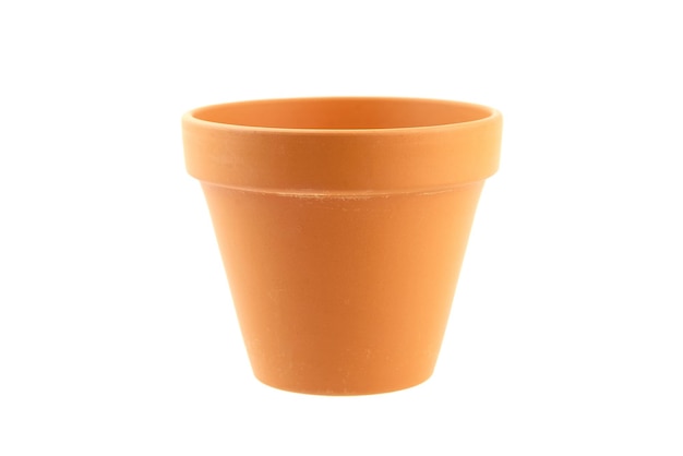 Ceramic flower pot isolated on white background