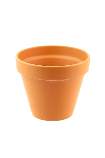 Ceramic flower pot isolated on white background