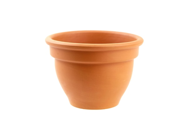 Ceramic flower pot isolated on white background