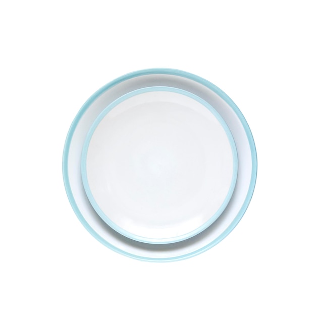 Ceramic plates isolated on white background with clipping path