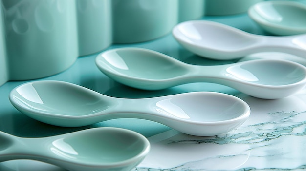 Ceramic Spoon Rest Set Illustration Background