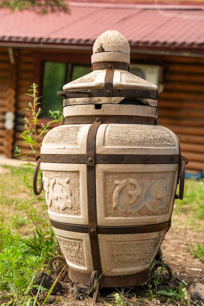 Ceramic tandoor for outdoor cooking traditions of the east