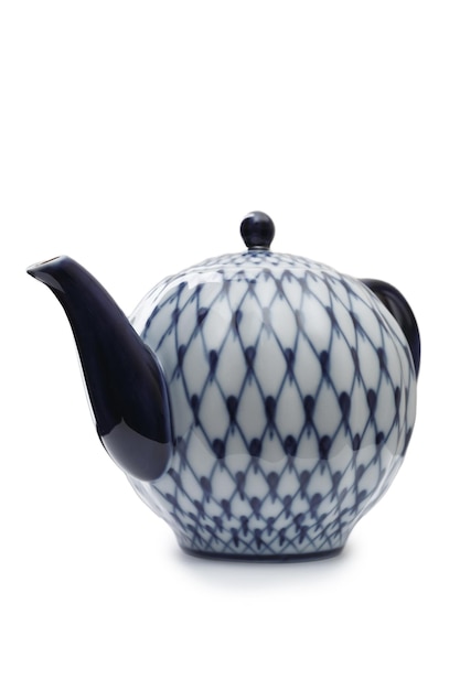 Photo ceramic teapot isolated white background