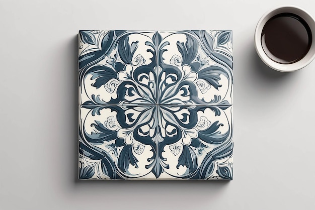 Ceramic tile design illustration mockup