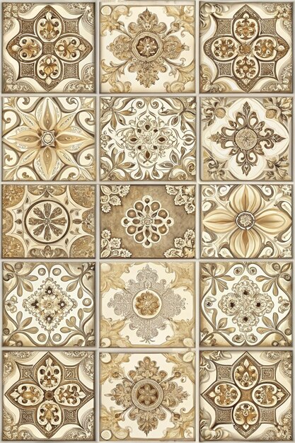 Photo ceramic tile digital home decorative art wall tiles design background for wallpaper kitchen and bathroom dark cream tiles