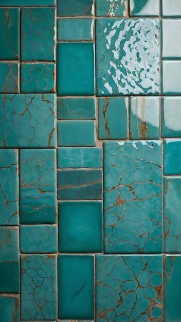 Photo ceramic tile turquoise and glossy glaze