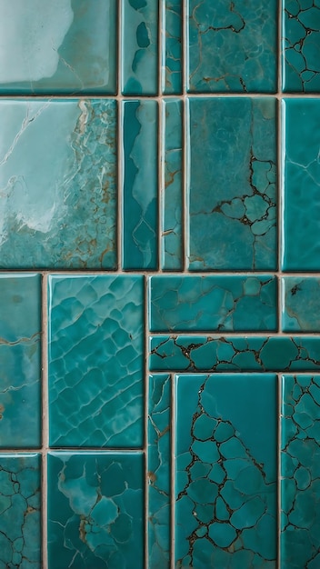 Photo ceramic tile turquoise and glossy glaze