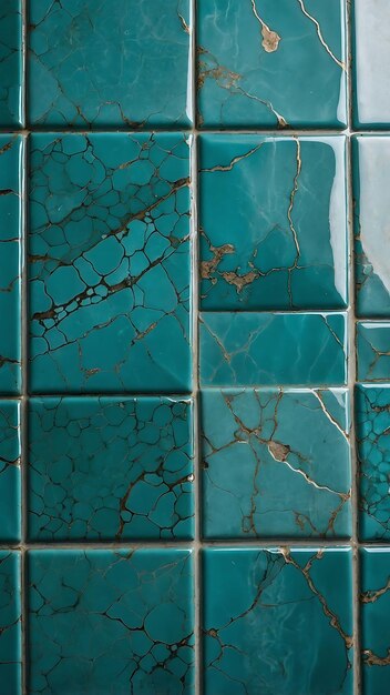 Photo ceramic tile turquoise and glossy glaze