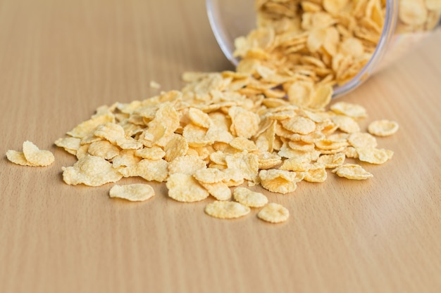 cereal on wood table