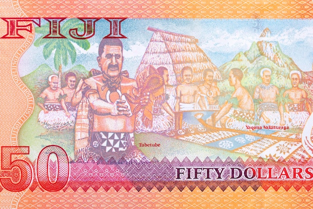 Ceremonial presentation of Tabua and Yaqona from Fijian money - Dollars