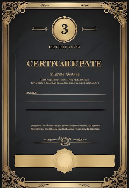 Photo a certificate for the certificate of the award