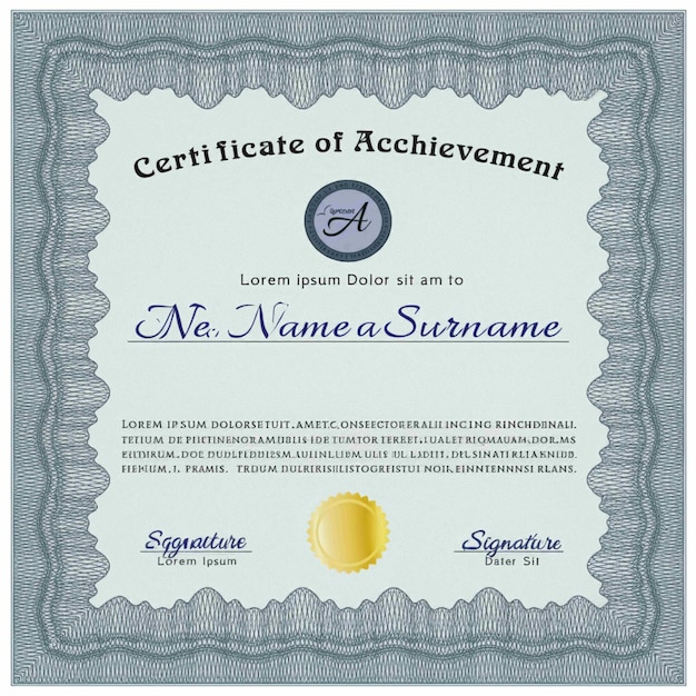 a certificate of a name quot certificate of award quot