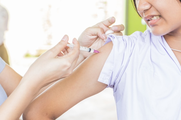 Cervical cancer vaccination for female students in primary school in Thailand.