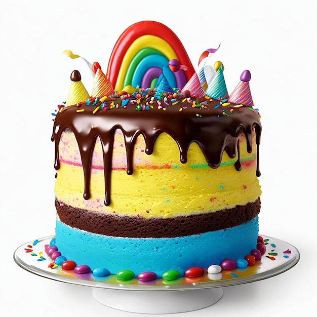 CF 09 _ Birthday Cake is Rainbow Colorful Chocolate Coated