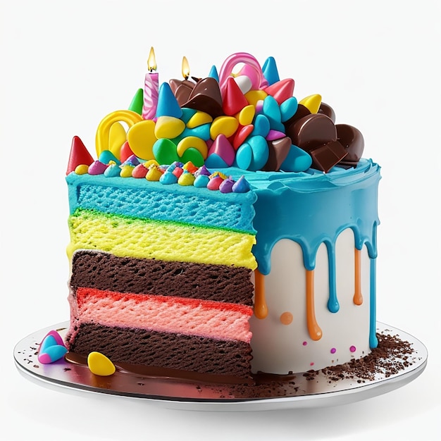 CF 09 _ Birthday Cake is Rainbow Colorful Chocolate Coated