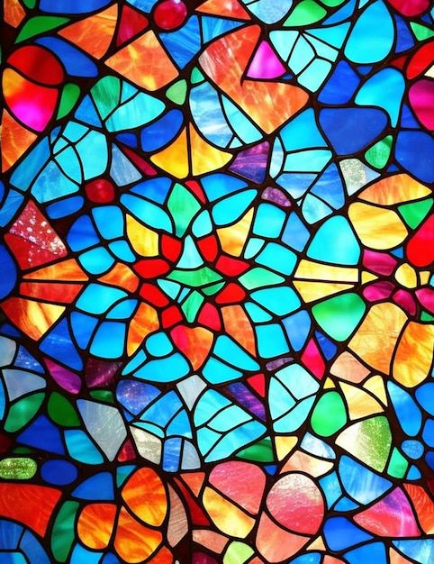 CF 09 _ Stained Colorful Glass floral theme