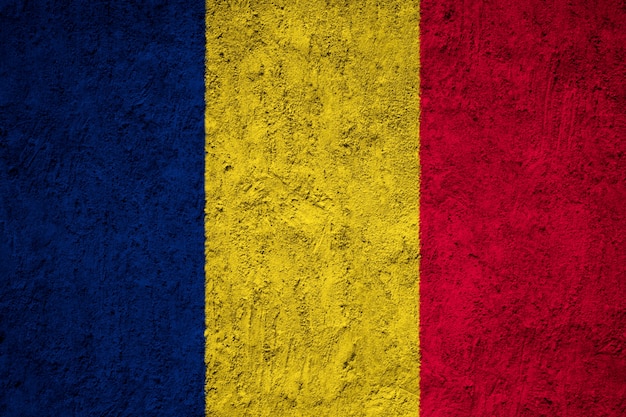 Chad flag painted on grunge wall