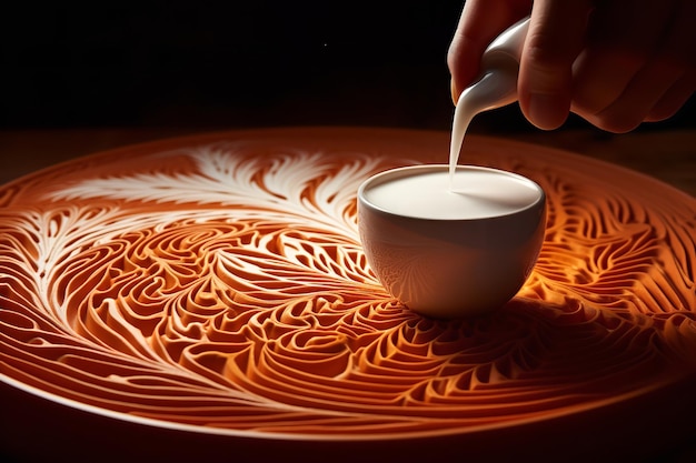 Chai Latte Art with Intricate Foam Design