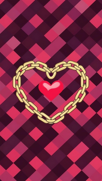 Photo chain heart sign vector design