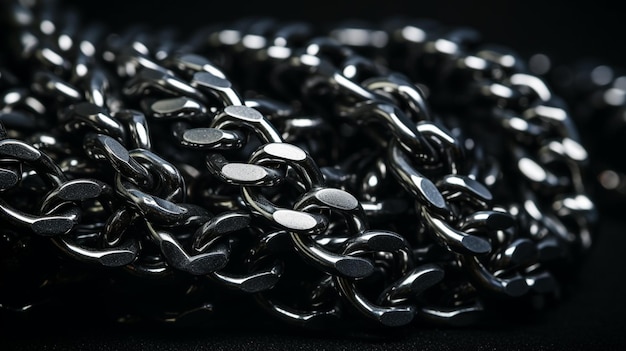 chains of different color on black background