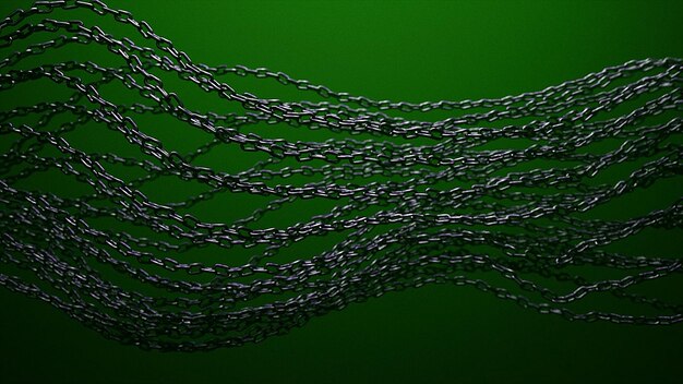 Photo chains flowing on green background