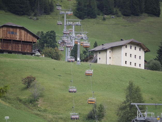 Chair cable lift in dolomites