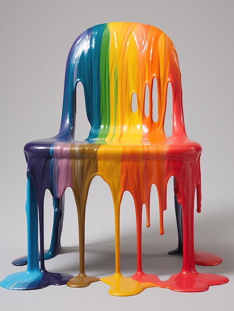 the chair has many paint colors