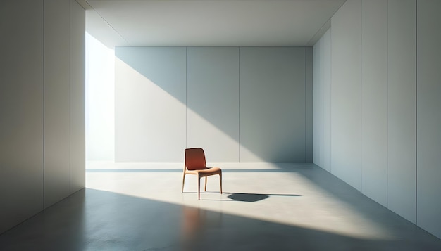 Photo a chair that is in a room with a white wall