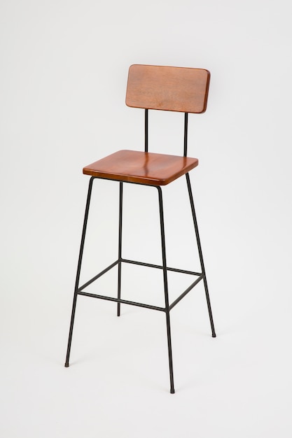 Chair and white background viewed from diagonally forward