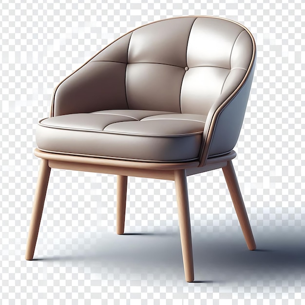 Photo a chair with a brown leather back and a brown seat