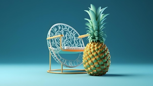 A chair with a pineapple on it