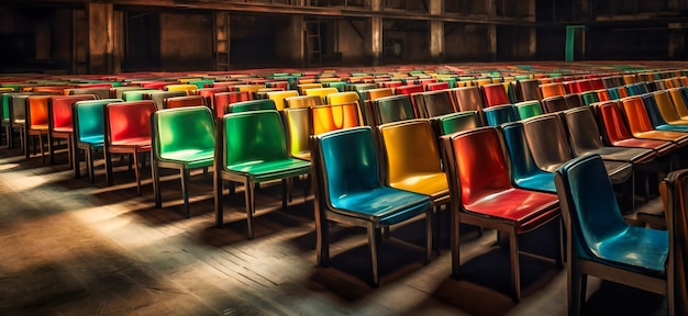 The chairs are multi colored