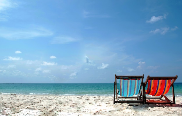 chairs and umbrella on the beach